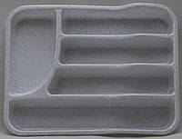 Пластиковый прямоугольный лоток-вкладыш в шуфлядку для столовых приборов 34см х 26см (мраморный цвет)