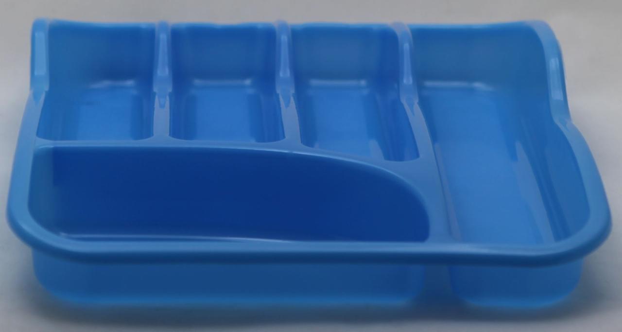 Пластиковый прямоугольный лоток-вкладыш в шуфлядку для столовых приборов 34см х 26см (голубой цвет) - фото 3 - id-p37294235