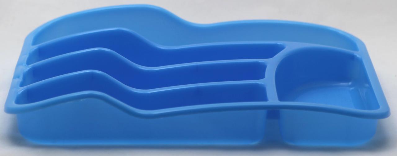 Пластиковый прямоугольный лоток-вкладыш в шуфлядку для столовых приборов 34см х 26см (голубой цвет) - фото 2 - id-p37294235