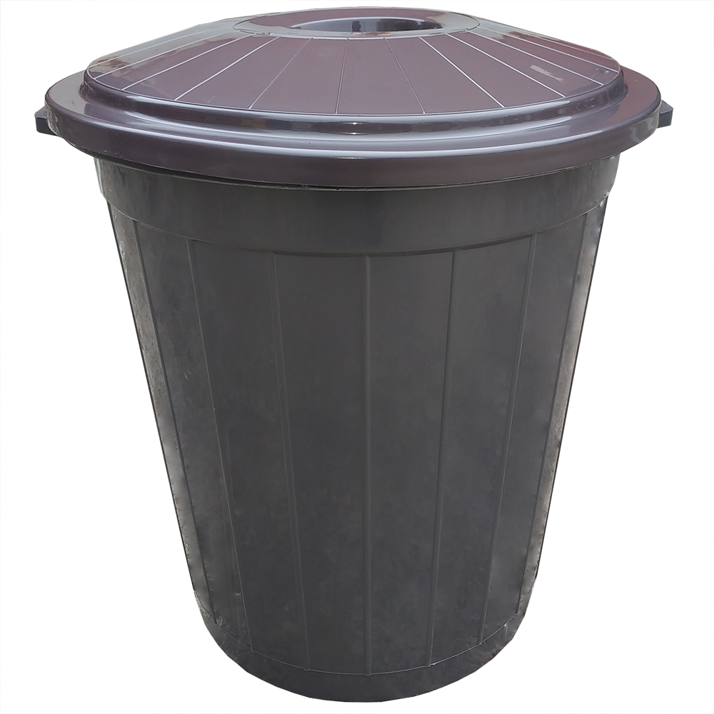 Контейнер для сміття з кришкою на 49 л Eco шоколад Irak Plastik, фото 1