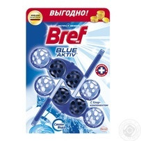 Туалетні блоки для унітазу Bref Сила Актив Кольорова вода з Хлор-компонентом дуопак 100г
