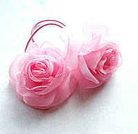 Резинка для волос с цветами ручной работы "Роза Розовая"