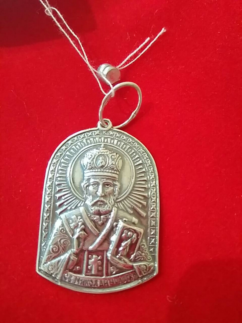 Срібна ікона Св. Миколая Чудотворця 925 проби