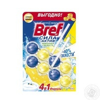 Засіб для чищення унітазу Bref Сила-Актив 4в1 Лимон 2х50мл