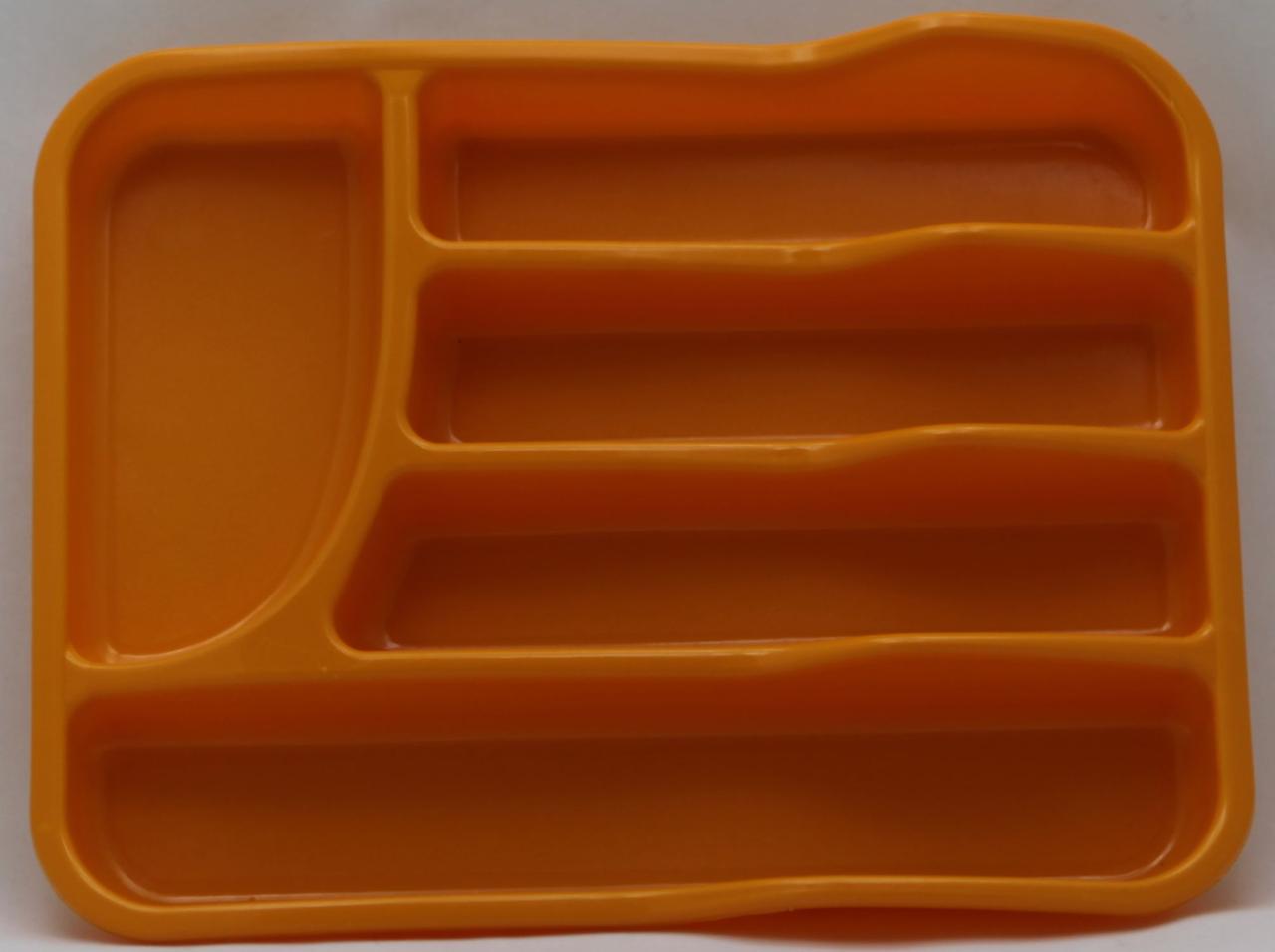 Пластиковый прямоугольный лоток-вкладыш в шуфлядку для столовых приборов 34см х 26см (оранжевый цвет) - фото 1 - id-p259750766