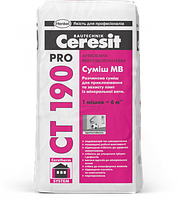 Смесь Ceresit CT 190 Pro для приклеивания и армирования минеральной ваты, 27кг Церезит СТ 190 О