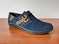Туфли мужские синие джинсовые (код 248)