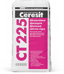 Шпаклівка фасадна фінішна Ceresit CT-225 біла, 25кг