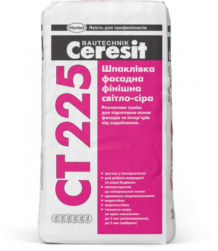 Шпаклевка цементная белая Ceresit CT-225, 25кг - фото 1 - id-p15848047