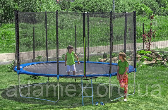 Батут SkyJump 374 см з сіткою і драбинкою