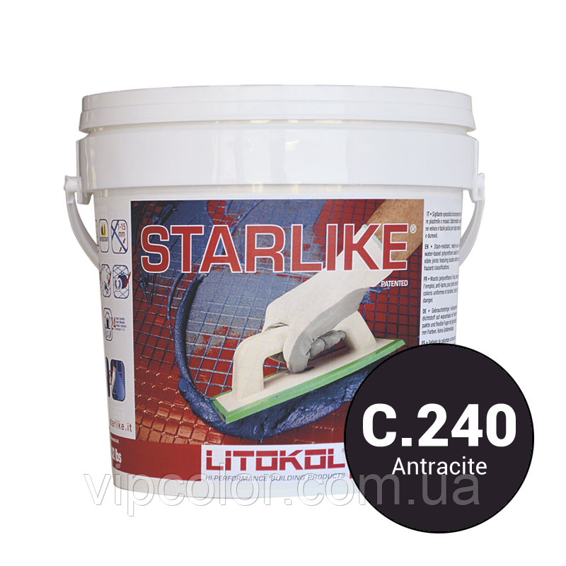 Litokol Starlike Classic Collection С. 240 Антрацит 5 кг фуга для затирання STRANT0005