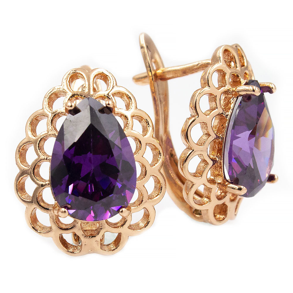 Сережки Xuping 1,5 см фіолетовий (Медичне золото) 924350(5)