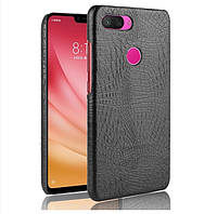 Чехол накладка Croco Style для Xiaomi Mi 8 Lite Черный