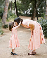 Парні комплекти — мама та дочка плаття з натурального льону. Колір на вибір
