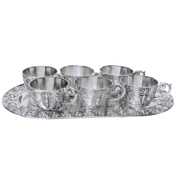 Набір чашок (6 шт.) на підносі Натхнення, 28,5х15 см (466-1112), фото 1