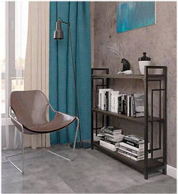 Стелаж Квадро Лонг Лофт 3 полиці, вибір кольору каркаса та полиць, стиль Loft, Метал-Дизайн