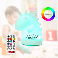 Силіконовий нічник «Єдиноріг» з пультом ДК 3DTOYSLAMP