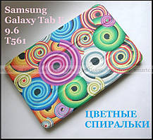 TFC Color Spiral чохол книжка з магнітами для Samsung Galaxy Tab E 9.6 SM-T561 T560 кольоровий веселий чохол