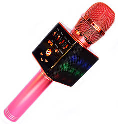 Караоке-мікрофон колонка з квітоловлею WSTER L18 РОЗОВИЙ
