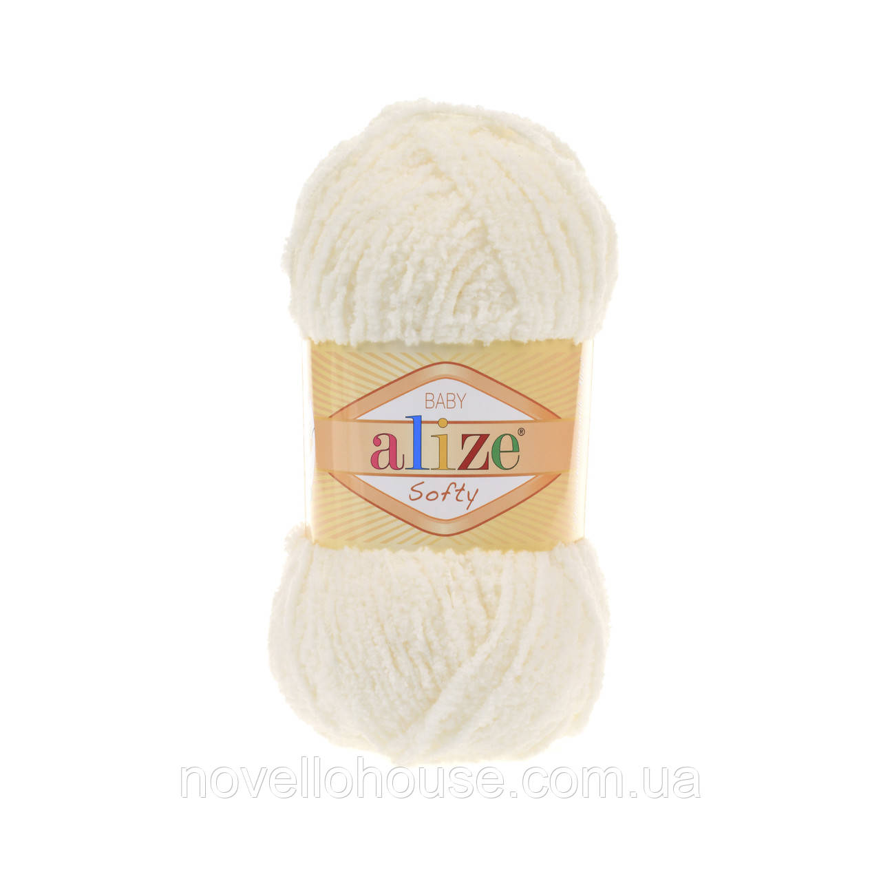 Alize SOFTY (Софті) № 62 молочний (Пряжа плюшева, нитки для в'язання)