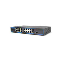 18-портовий некерований PoE-комутатор ATIS PoE-1018-16P-1S/250m