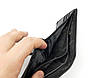 Чоловічий шкіряний гаманець VOX F&Y Чорний, класичного стилю м'який текстурний, фото 7