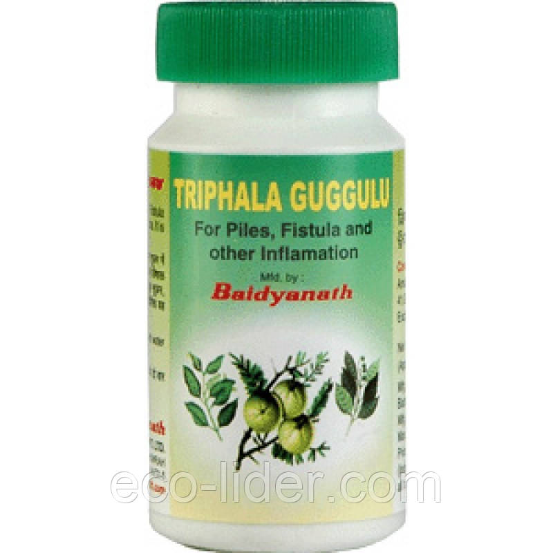 Трифала гуггул Байдьянатх (Triphala guggulu Baidyanath), 80 табл, фото 1