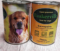 Baskerville консервы петух с рисом та цуккини для собак, 800 г