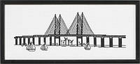 Набор для вышивания крестом ТМ Permin "Мост. Графика. (The Øresund Bridge)" 92-4328