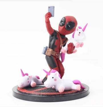 Статуетка Дедпула робить селфи з єдинорогом). фігурки DeadPool з єдинорогами, фото 2