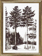 Набір для вишивання хрестом ТМ Permin "Дерева. Графіка. (Trees graphics)" 70-3127