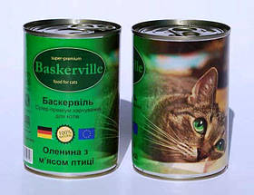 Baskerville Оленина з м'ясом курки для кішок, 400 г