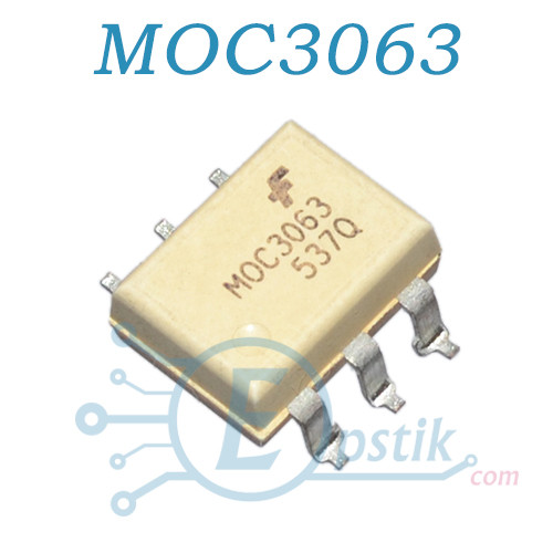MOC3063, оптопара із симічним виходом, 600 В, SMD6