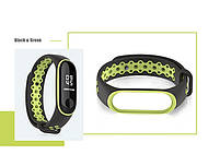Ремешок для фитнес-браслета Xiaomi Mi Band 3 и 4 Sport Black with lime, фото 2