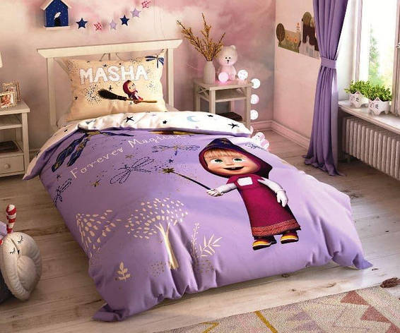 Постільна білизна TAC DISNEY Masha And The Bear Magical полуторний, фото 1