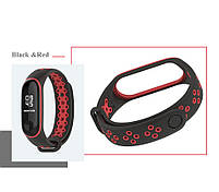 Ремінець для фітнес-браслета Xiaomi Mi Band 3 і 4 Sport, Black with red, фото 2