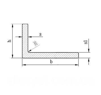 60х40х2 / 50 см / Кутник різнобічний / без покриття, фото 1