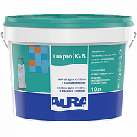 Краска AURA Luxpro K&B акрилатная дисперсионная для кухонь и ванных комнат, 10 л