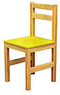 Стілець дитячий дерев'яний кольоровий №3 / Стільчик для дітей / Меблі для дитячого садка, фото 3