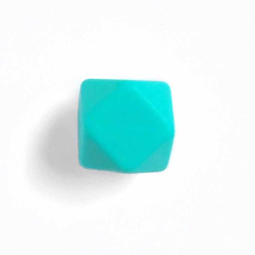 Гексагон 17 мм (бірюза), силіконові намистини, фото 1
