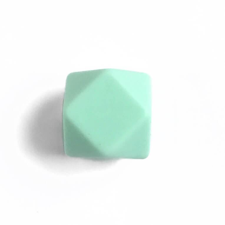 Гексагон 17 мм (м'ята), силіконові намистини, фото 1