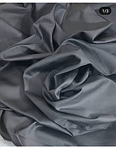 Сатин (бавовняна тканина) сірий графіт темний однотон