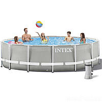 Каркасный бассейн Intex 26720, 427 х 107 см (насос-фильтр 3 785 л/ч, лестница, тент, подстилка)