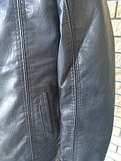Куртка чоловіча великих розмірів з екошкіри високої якості FUDIRO, фото 3