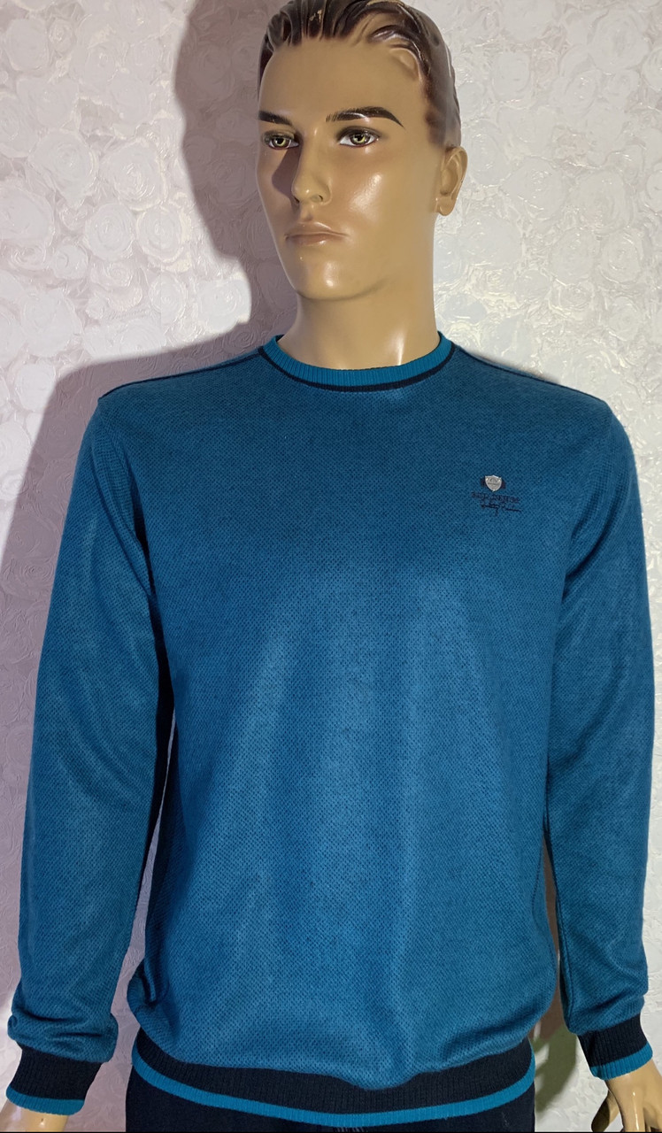 Стильні чоловічі турецькі светри світшоти кольору петроль