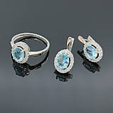 Срібний комплект із золотими вставками Бездоганний овал, фото 3