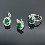 Срібний комплект із золотими вставками Бездоганний овал, фото 4