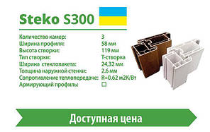 Металопластикові двері Steko S300