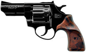 Револьвер під патрон флобер PROFI-3" Pocket (чорний/пластик під дерево)