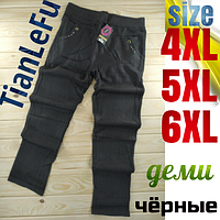 Жіночі штани під джинс TianLeFu демісезон чорні 4 кишені (зросток: 4-5-6XL)  ЛЖ-21248